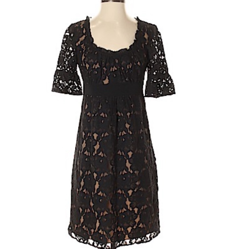 Ann Taylor Loft Black Lace Dress Size 0